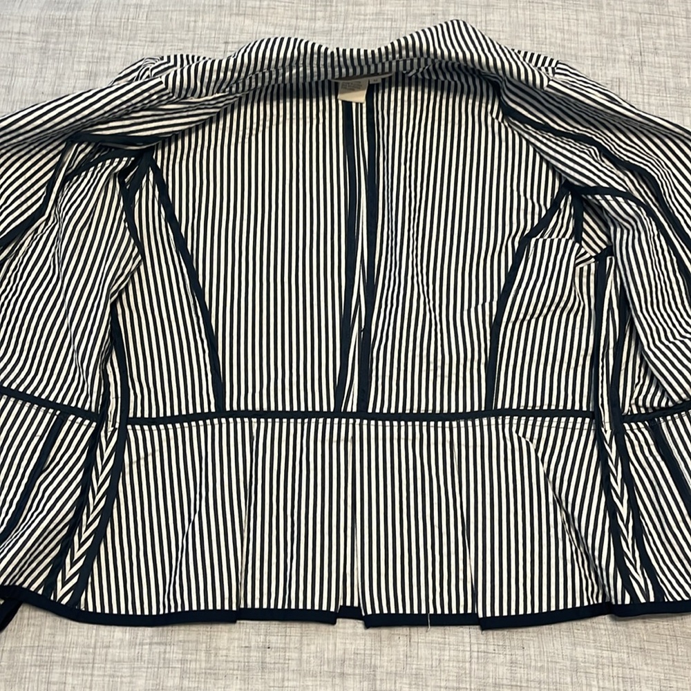 Sandro seersucker navy white stripe blazer - Picture 7 of 13